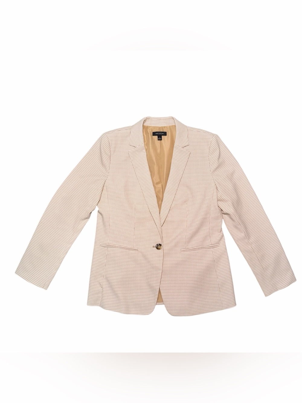 Ann Taylor Houndstooth Hutton Blazer | Neutral Academic Size 10